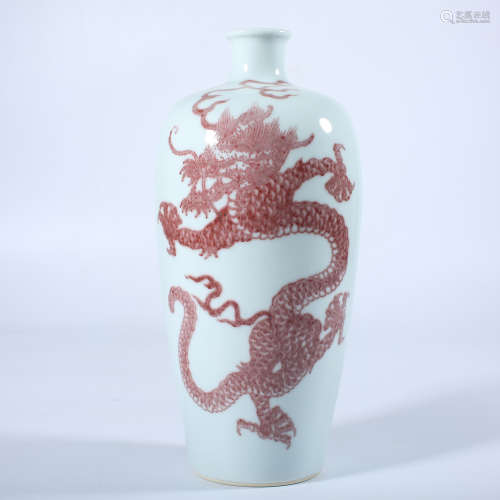 Qing Dynasty Kangxi underglaze red bottle