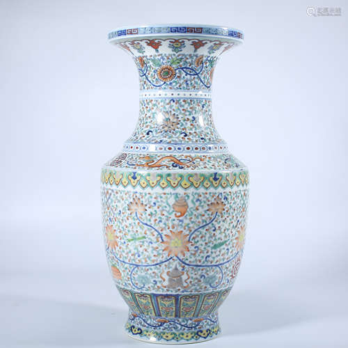 Qing Dynasty Qianlong doucai bottle