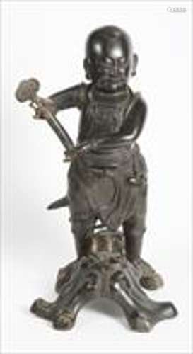 Chinese Bronze Figure of a Boy, Ming Dynasty A9WAB