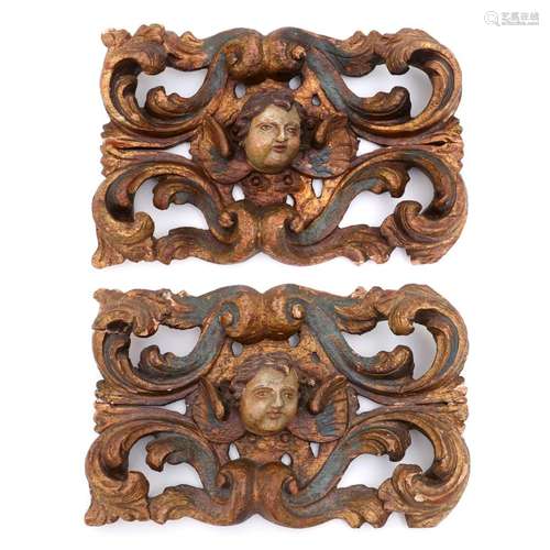 A PAIR OF BAROQUE WALL APPLIQUES