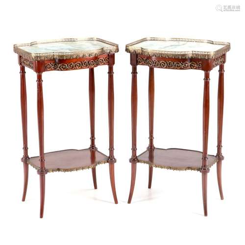 A PAIR OF LOUIS XVI STYLE SIDE TABLES