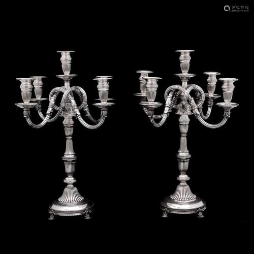 A PAIR OF CANDELABRA