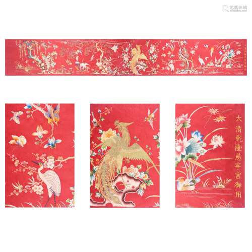 Qing Dynasty,Embroidered Birds Paying Homage to the Phoenix ...