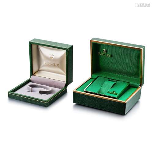 A set of two leather presentation boxes, Circa 1960 to 1970 ...