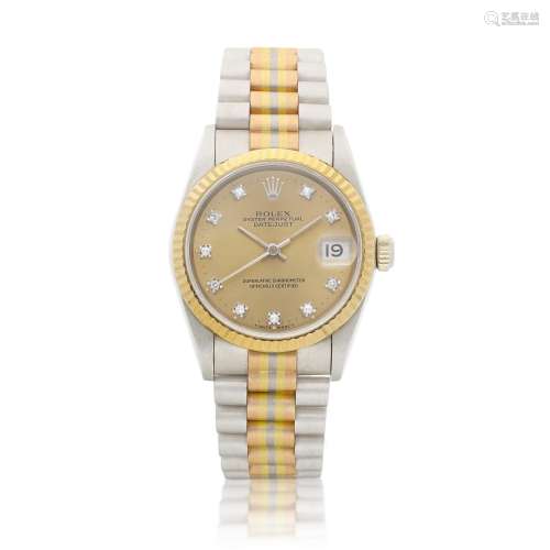 Tridor DateJust, Reference 68279B, A three colour gold and d...