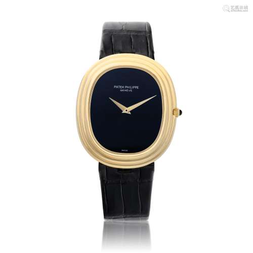 Reference 3634, A yellow gold wristwatch with onyx dial, Mad...