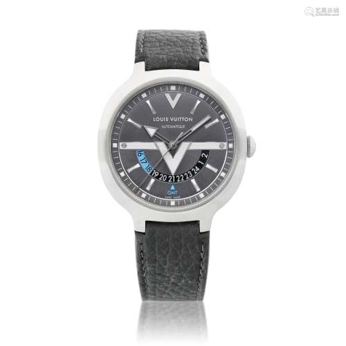 Reference Q7D300, A stainless steel dual time zone wristwatc...