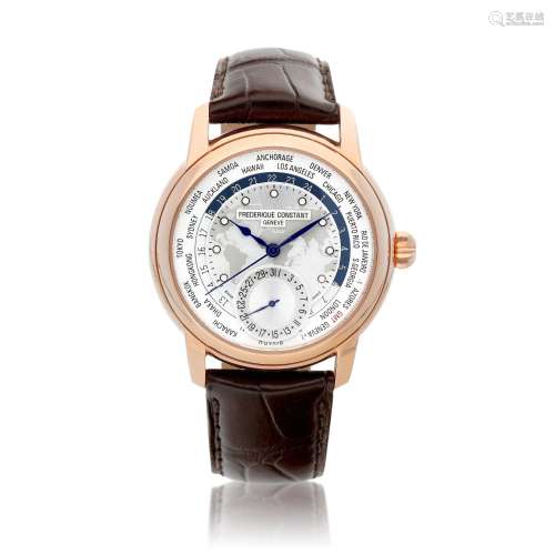 Worldtimer, Reference FC-718X4H4/6, A pink gold plated world...