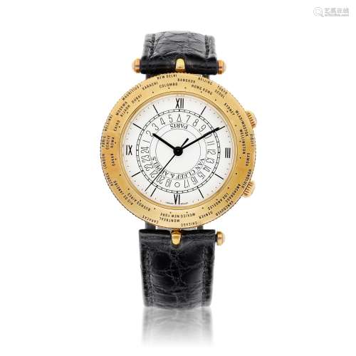 Traveler, Reference 123.038, A yellow gold world time wristw...