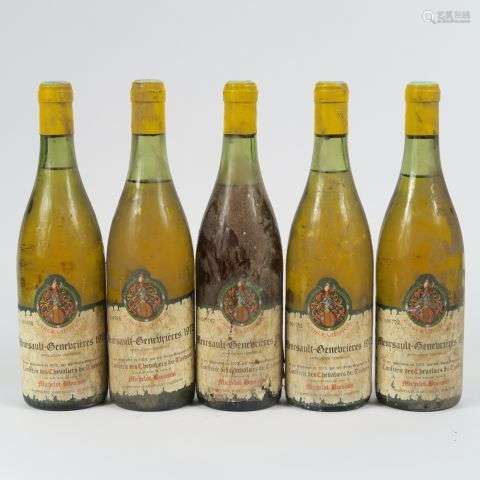 5 BOUTEILLES MEURSAULT GENEVRIÈRES MICHELOT BUISSON - 1973 -...