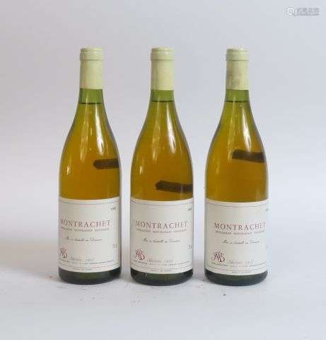 3 BOUTEILLES MONTRACHET NOEL BOUTON - 1985 - 2 CM