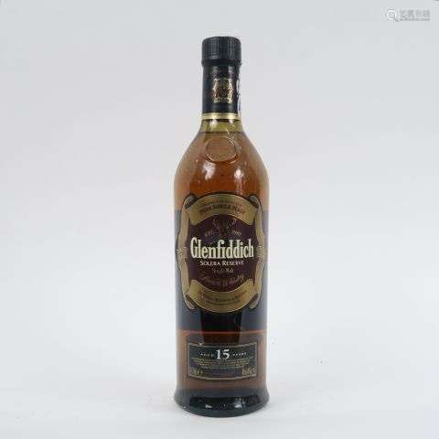 1 BOUTEILLE WHISKY GLENFIDDICH 15 ANS