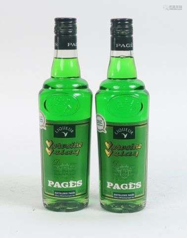 2 BOUTEILLES (50 CL) LIQUEUR VERVEINE DU VELAY PAGES 55°