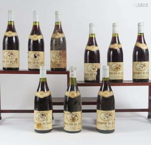 9 BOUTEILLES BEAUNE 'CLOS DES AVAUX' DOMAINE DE BAPTAULT - 1...