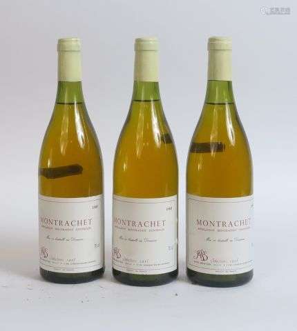 3 BOUTEILLES MONTRACHET NOEL BOUTON - 1985 - 2,5 CM