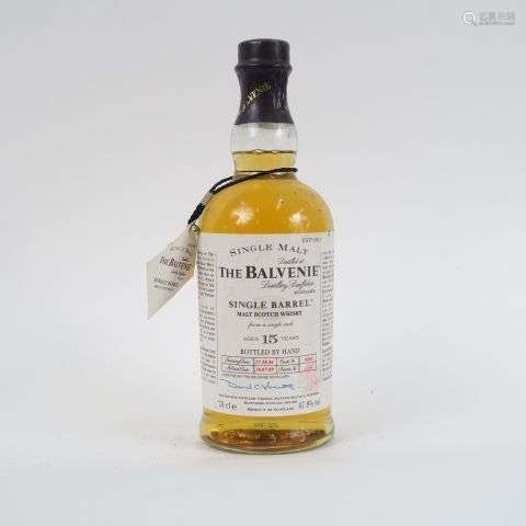 1 BOUTEILLE WHISKY THE BALVENIE 'SINGLE BARREL' 15 ANS 47,8°...