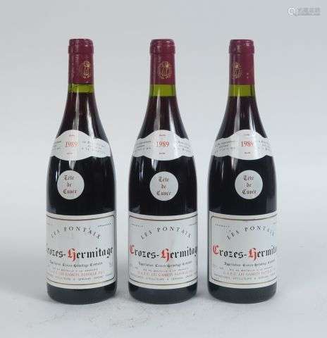 3 BOUTEILLES CROZES HERMITAGE 'LES PONTAIX' TÊTE DE CUVEE FA...