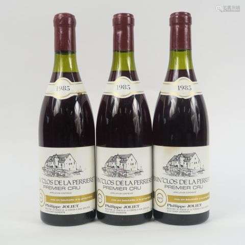 3 BOUTEILLES FIXIN 1er CRU 'CLOS DE LA PERRIERE' P. JOLIET -...