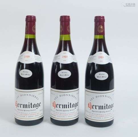 3 BOUTEILLES HERMITAGE 'LES DIONNIERES' FAYOLLE - 1989 - 1 à...