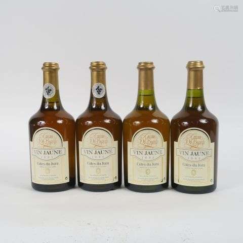 4 BOUTEILLES VIN JAUNE CAVEAU DE BYARDS : 2 de 1992 - 2 de 1...