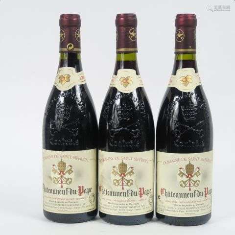 3 BOUTEILLES CHÂTEAUNEUF DU PAPE DOMAINE DE SAINT SIFFREIN -...