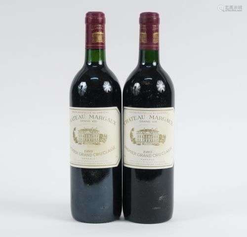 2 BOUTEILLES CHÂTEAU MARGAUX 1er GCC MARGAUX - 1989 - BG