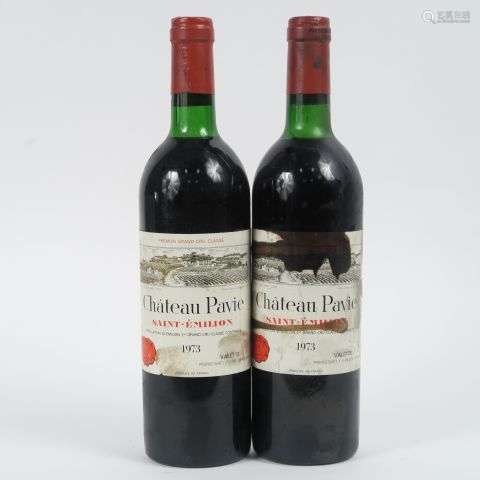 2 BOUTEILLES CHÂTEAU PAVIE 1er GCC ST EMILION - 1973 - LB/1 ...