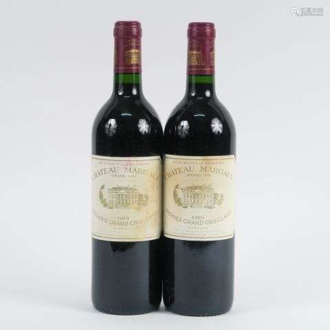 2 BOUTEILLES CHÂTEAU MARGAUX 1er GCC MARGAUX - 1989 - BG/ETL...