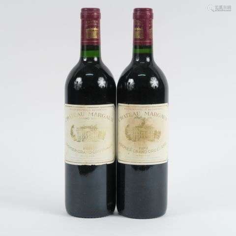 2 BOUTEILLES CHÂTEAU MARGAUX 1er GCC MARGAUX - 1989 - BG/ELA