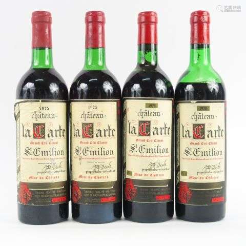 4 BOUTEILLES CHÂTEAU LA CARTE GCC ST EMILION - 2 de 1978 1 H...