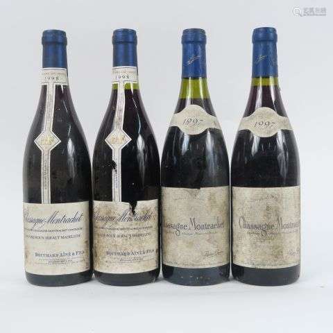 4 BOUTEILLES CHASSAGNE MONTRACHET : 2 PHILIPPE D'ARGENVAL 19...