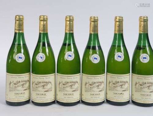 6 BOUTEILLES VOUVRAY DEMI SEC THIERRY GUERTIN - 1985 -3 à 4 ...