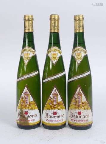 3 BOUTEILLES GEWURZTRAMINER VENDANGES TARDIVES BAUMANN - 198...