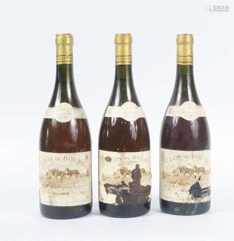 3 BOUTEILLES VOUVRAY HUET 'CLOS DU BOURG' MOELLEUX 1ere TRIE...