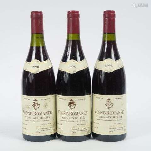 3 BOUTEILLES VOSNE ROMANÉE 1er CRU 'AUX BRULÉS' LES CAVES DU...