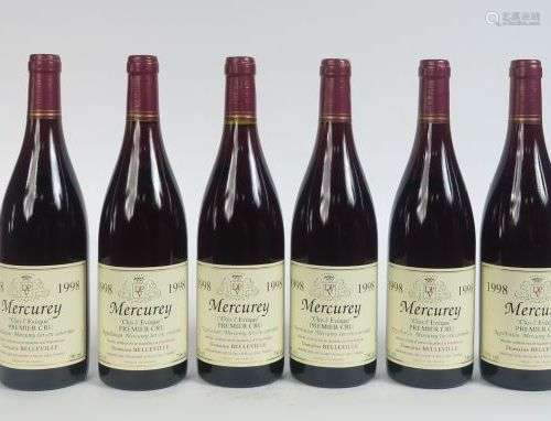 6 BOUTEILLE MERCUREY 1er CRU 'CLOS L'EVEQUE' DOMAINE BELLEVI...