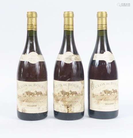 3 BOUTEILLES VOUVRAY HUET 'CLOS DU BOURG' MOELLEUX 1ere TRIE...