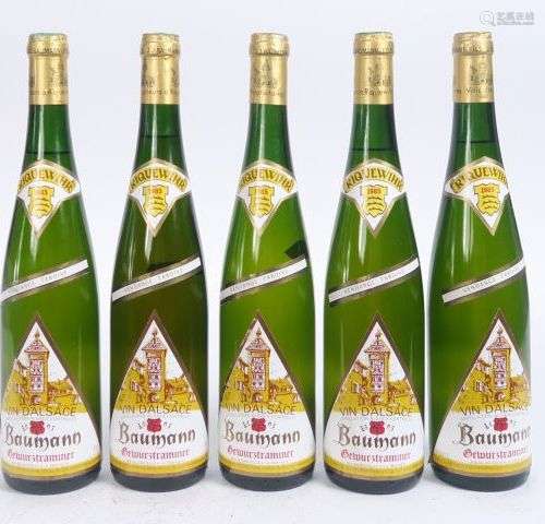 5 BOUTEILLES GEWURZTRAMINER VENDANGES TARDIVES BAUMANN - 198...