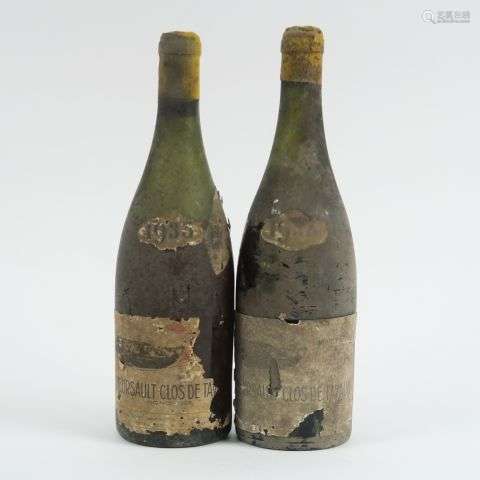 2 BOUTEILLES MEURSAULT 'CLOS DE TAVAUX' CHARLES POIL - 1933 ...