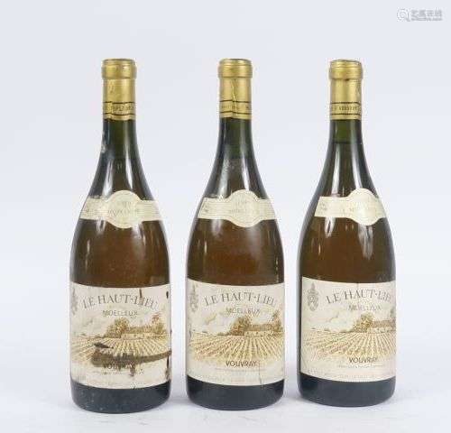 3 BOUTEILLES VOUVRAY HUET 'LE HAUT LIEU' MOELLEUX - 1989 - 2...