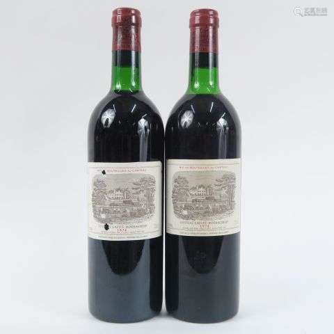 2 BOUTEILLES CHÂTEAU LAFITE ROTHSCHILD 1er GCC PAUILLAC - 19...