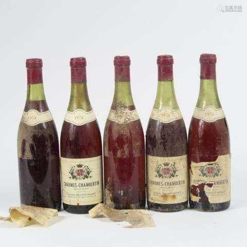 5 BOUTEILLES CHARMES CHAMBERTIN DOMAINE MAUFFRÉ TRUCHOT - 19...