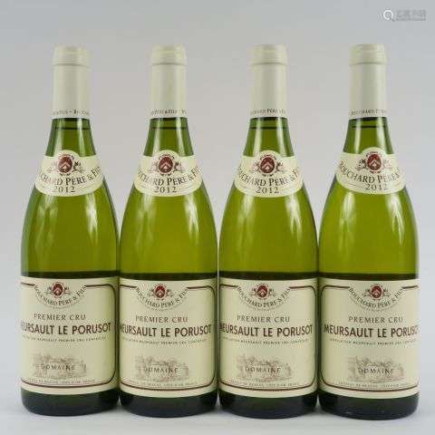 4 BOUTEILLES MEURSAULT 1er CRU 'LE PORUSOT' BOUCHARD PÈRE FI...