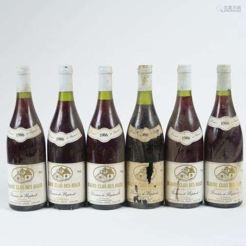 6 BOUTEILLES BEAUNE 'CLOS DES AVAUX' DOMAINE DE BAPTAULT - 1...