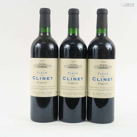 3 BOUTEILLES FLEUR DE CLINET POMEROL - 2007