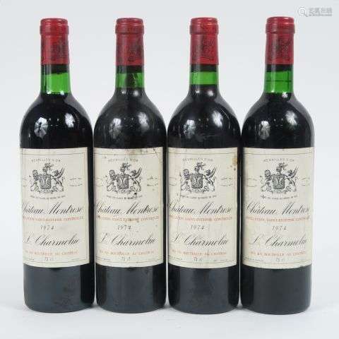 4 BOUTEILLES CHÂTEAU MONTROSE GCC ST ESTEPHE - 1974 - BG