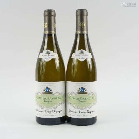 2 BOUTEILLES CHABLIS GC 'BOUGROS' DOMAINE LONG DEPAQUIT A. B...