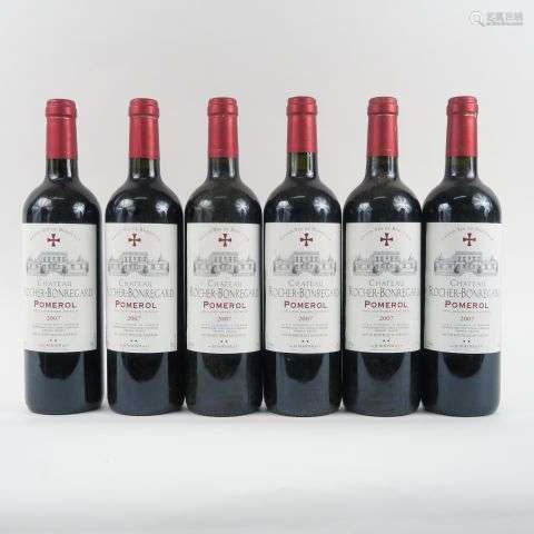 6 BOUTEILLES CHÂTEAU ROCHER BONREGARD POMEROL - 2007