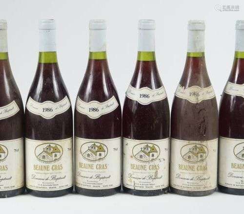 6 BOUTEILLES BEAUNE CRAS DOMAINE DE BAPTAULT - 1986