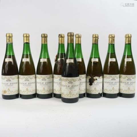 9 BOUTEILLES CHÂTEAU D'EPIRE SAVENNIERES MISE NICOLAS - 1971...